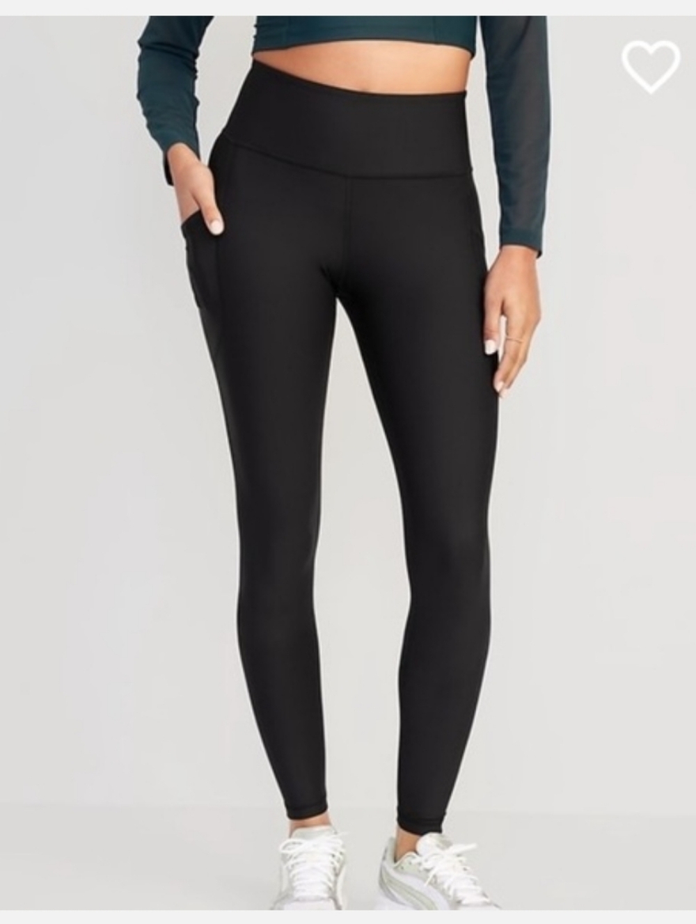 Old Navy High-Rise PowerSoft Go-Dry Ribbed Pocket Leggings